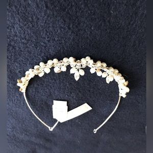 David’s Bridal Pearl and Marquise Crystal Cluster Headband Tiara